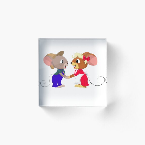 Cartoon Mice Couple Acrylic Block