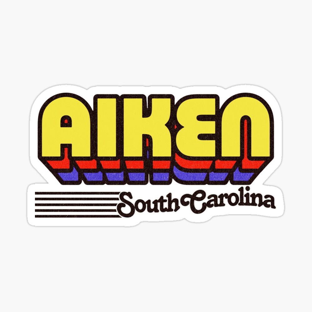 Aiken, South Carolina | Retro Stripes Sticker