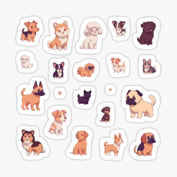 Cute dog breed pack Sticker for Sale by Yaragold