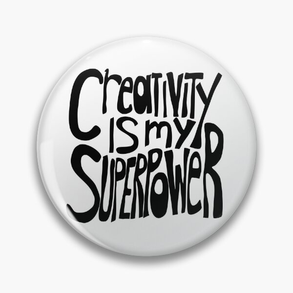 Item preview, Creativity is my Superpower Black Hand Lettering designed and sold by wordznart.