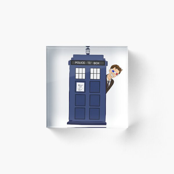 10th Doctor in the TARDIS Acrylic Block