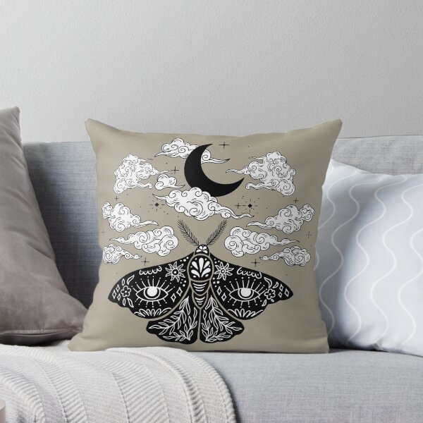 Item preview, Moth Moon and Clouds Tan designed and sold by Madeleine39.