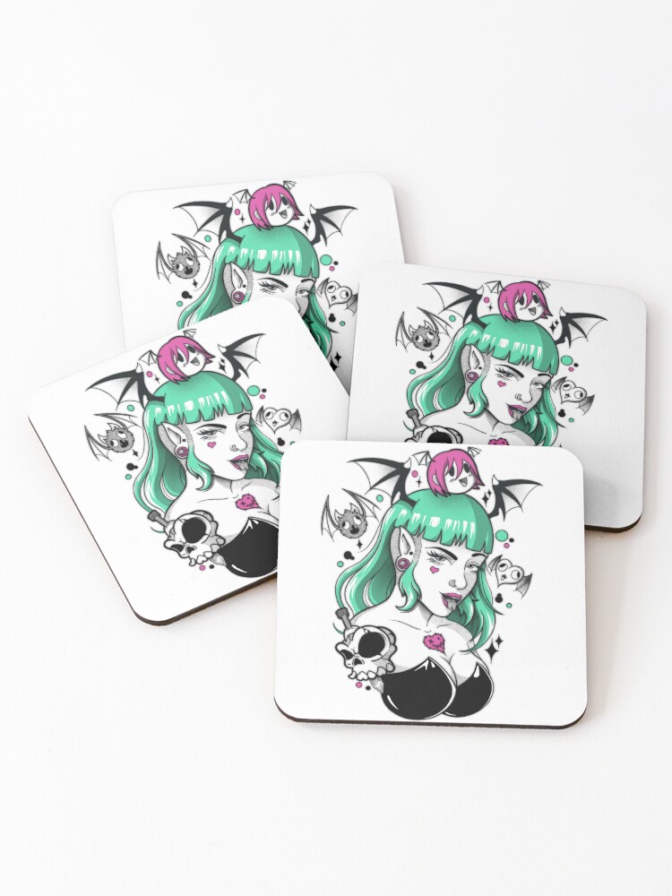 Thumbnail 1 of 5, Coasters (Set of 4), Morrigan Goth designed and sold by CesarCAS.