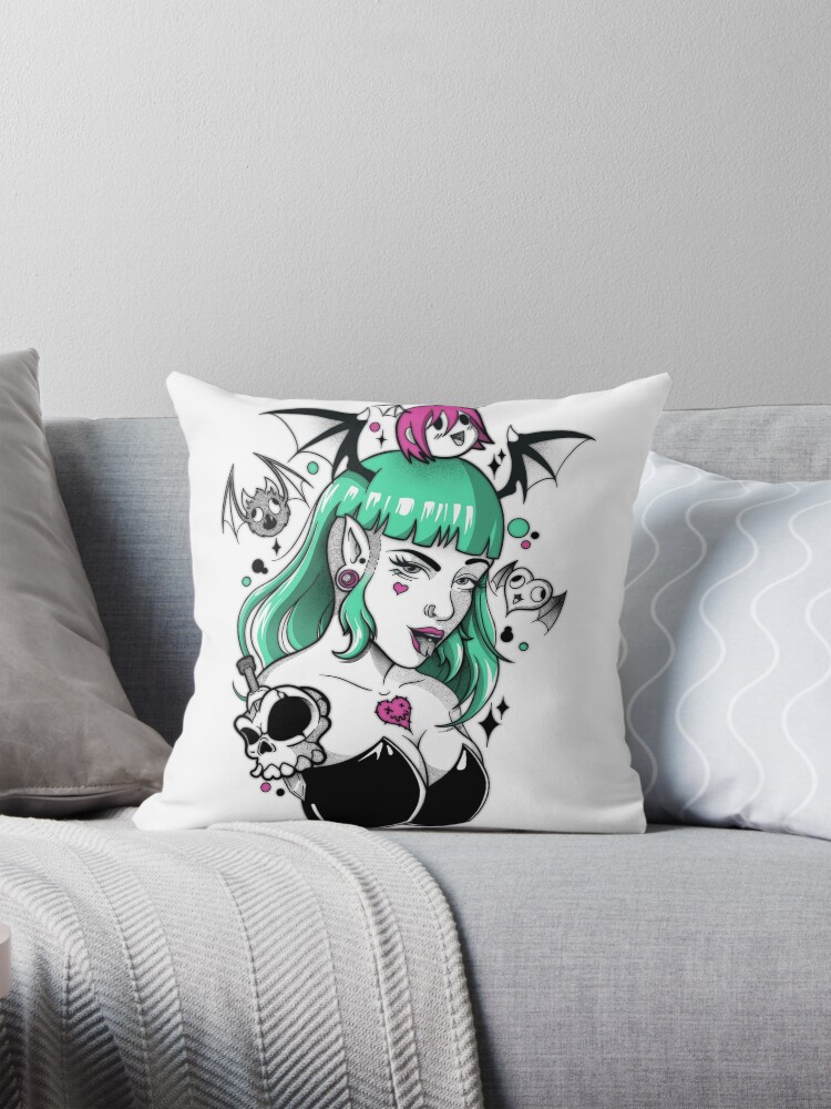 Thumbnail 1 of 4, Pillow, Morrigan Goth designed and sold by CesarCAS.