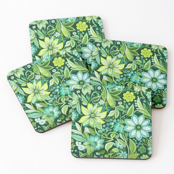 Item preview, Shades of Green Flowers designed and sold by Myra365Art.
