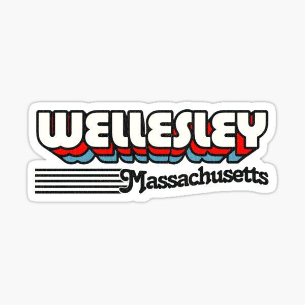 Vista previa del artículo con la obra «Wellesley, Massachusetts | Rayas retro», diseñado y vendido por retroready.