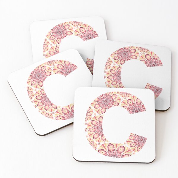 Item preview, Floral Mandala Capital Letter C Sunset  designed and sold by Shaseldine.