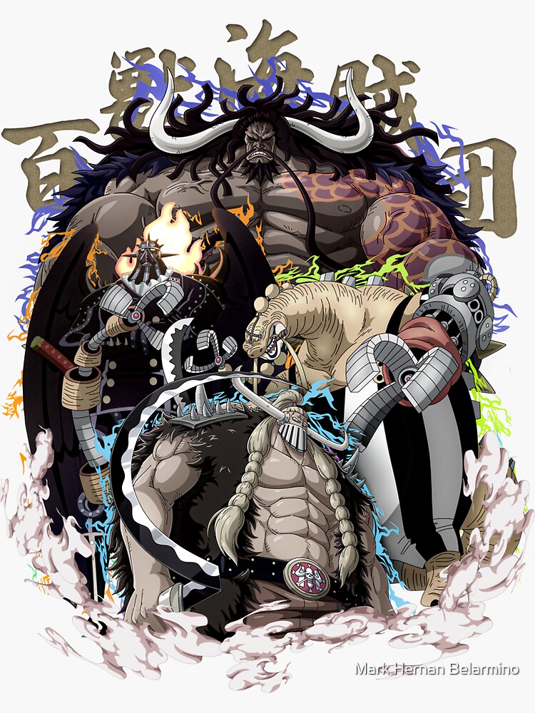 Beast Pirate Kaido, King, Queen, Jack One Piece | Sticker