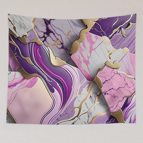 Item preview, Pink, Purple & White Swirled in Gold Accents #2 designed and sold by BirdsnStuff.