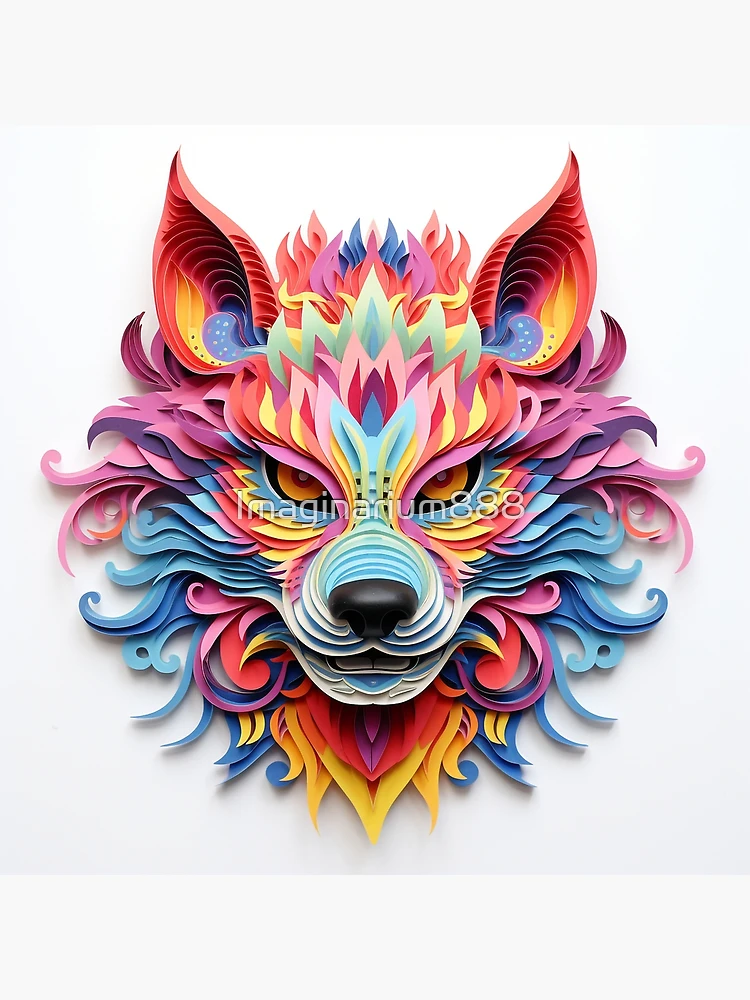 Ornate Wolf Quilling Graphic · Creative Fabrica