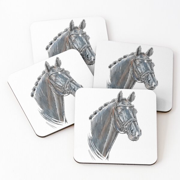Item preview, Black horse Totilas portrait watercolor designed and sold by Motivburg.