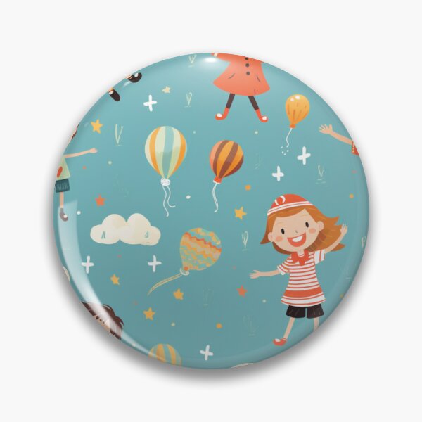 Item preview, Niños felices con patrón de globos designed and sold by SmileshareShop.