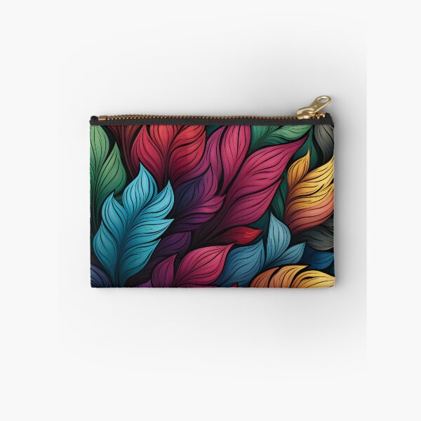 Aperçu de l'œuvre Illustration botanique fantastique avec des plantes colorées en vert, rouge, violet, bleu et marron créée et vendue par Flowtime.