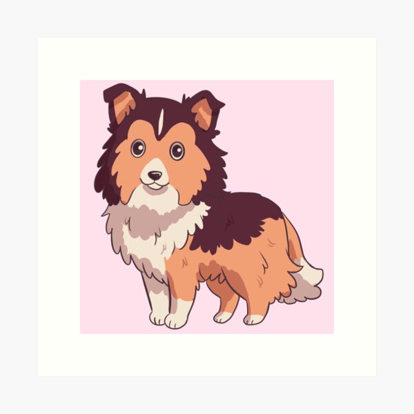 Item preview, Cute shetland sheepdog kawaii illustration  designed and sold by Yaragold.