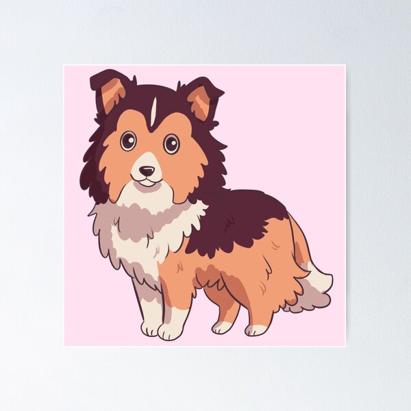 Item preview, Cute shetland sheepdog kawaii illustration  designed and sold by Yaragold.