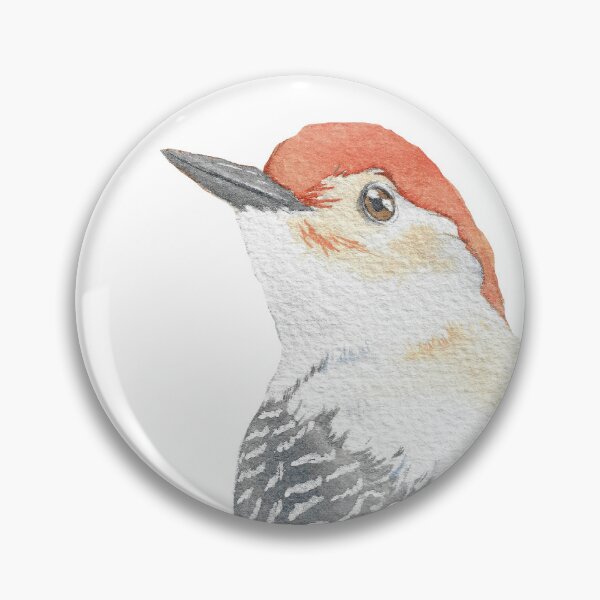 Item preview, red-bellied woodpecker watercolor portrait designed and sold by L'Atelier Oranjade.