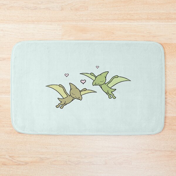Item preview, LOVEY DINOS: flying Pteranodon couple (with hearts) designed and sold by EmiliaMoscovich.