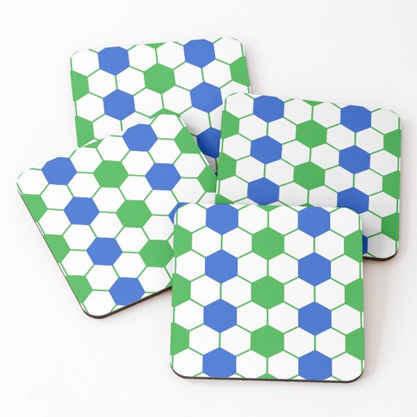 Item preview, Green, Blue, and white soccer print designed and sold by threadconnect.