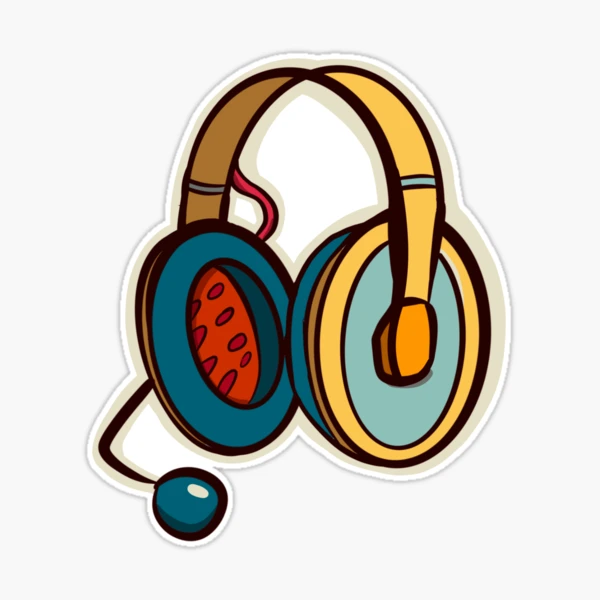 Retro headphones Sticker for Sale by RapTags24