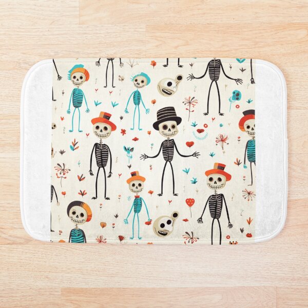 Item preview, Happy skeletons with hats pattern  designed and sold by SmileshareShop.