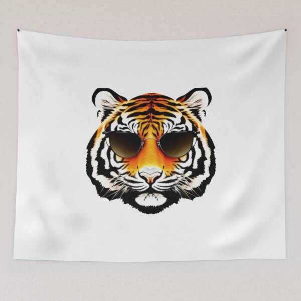 Item preview, Drawing Tiger head with sunglasses designed and sold by The best online style shop.