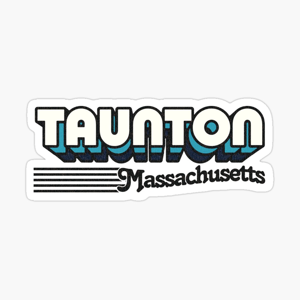 Taunton, Massachusetts | Retro Stripes Sticker