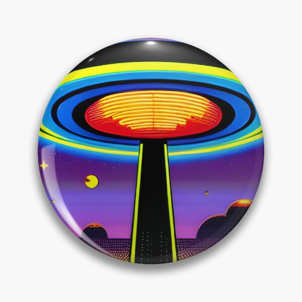 Item preview, Area 51 – Trippy Neon Retro UFO 89 | Grusch designed and sold by Benito Del Ray.