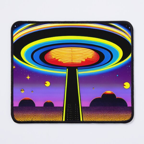 Item preview, Area 51 – Trippy Neon Retro UFO 89 | Grusch designed and sold by Benito Del Ray.