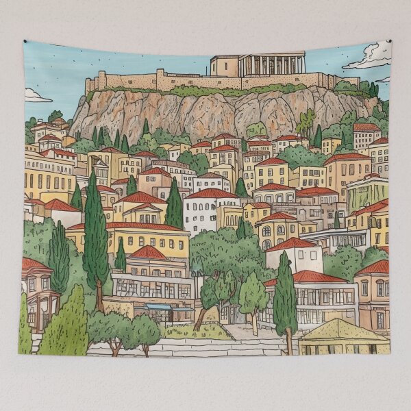 Item preview, Athens city drawing designed and sold by ComicsFactory.