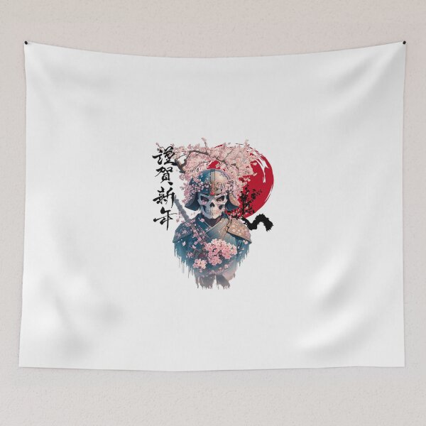 Item preview, Japanese Warrior Samurai With Cherry Blossoms Anime Art  designed and sold by AlexanderMMarro.