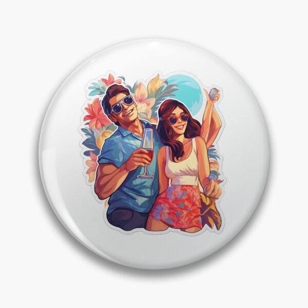 Item preview, Summer party happy couple  designed and sold by SmileshareShop.