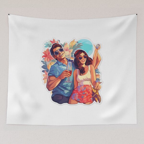Item preview, Summer party happy couple  designed and sold by SmileshareShop.