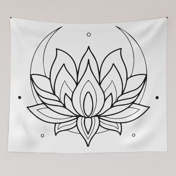Item preview, Lotus mandala tattoo black designed and sold by InkStation24.