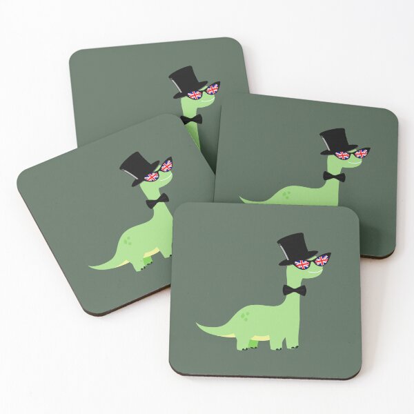 Item preview, British Dinosaur | Union Jack Glasses | Posh Bow Tie | Green gentleman dinosaur designed and sold by emcazalet.