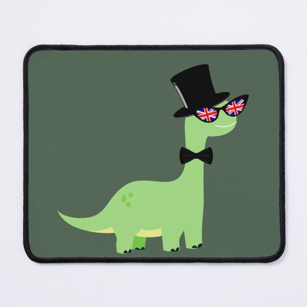 Artikelvorschau, Britischer Dinosaurier | Union Jack-Brille | Schicke Fliege | Grüner Gentleman-Dinosaurier entworfen und verkauft von emcazalet.