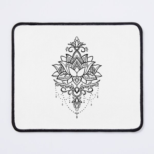 Item preview, Lotus mandala tattoo black designed and sold by InkStation24.