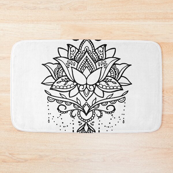 Item preview, Lotus mandala tattoo black designed and sold by InkStation24.