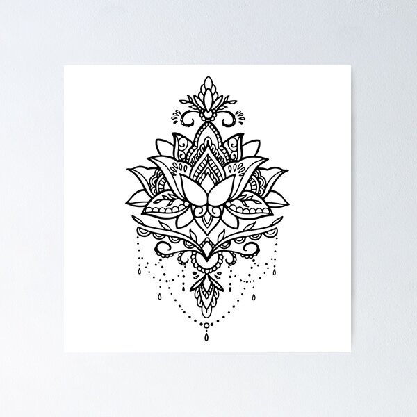 mandala lotus stencil