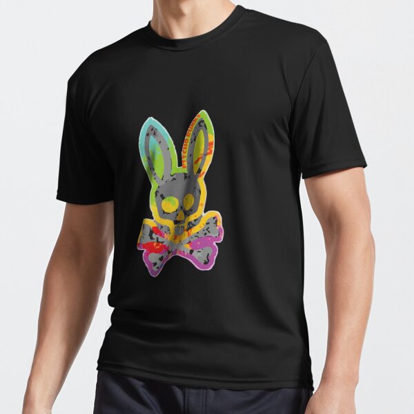 Happy Easter Men's Bone And Rabbit T Shirt Psychedelic Bunny Skull Funny  Gift