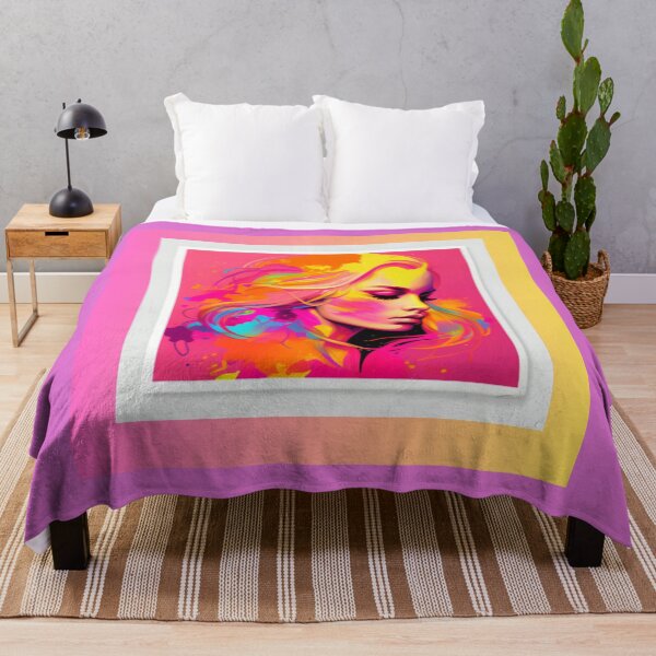 Item preview, Pink, Orange and Yellow Abstract Girls Face designed and sold by HippyGold.