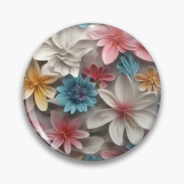 Item preview, Colorful retro flowers pattern designed and sold by DarkFablecation.