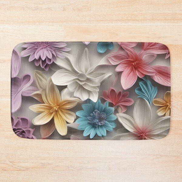Item preview, Colorful retro flowers pattern designed and sold by DarkFablecation.