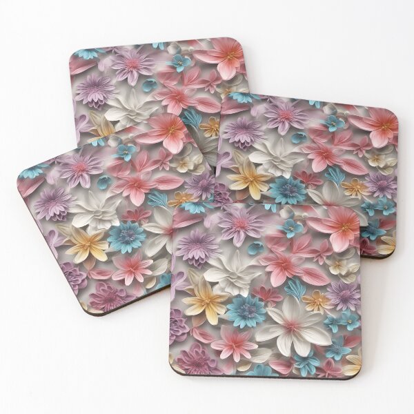 Item preview, Colorful retro flowers pattern designed and sold by DarkFablecation.