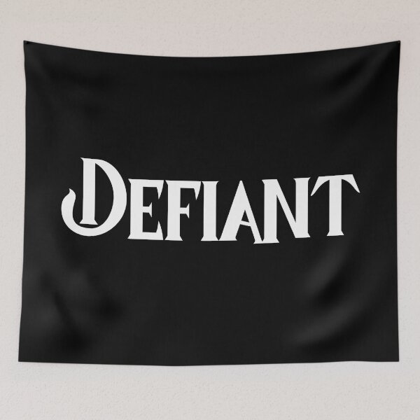 Item preview, Defiant - Minimalistic, Statement, Typography, Rebellious, White Text designed and sold by Quirkdom.