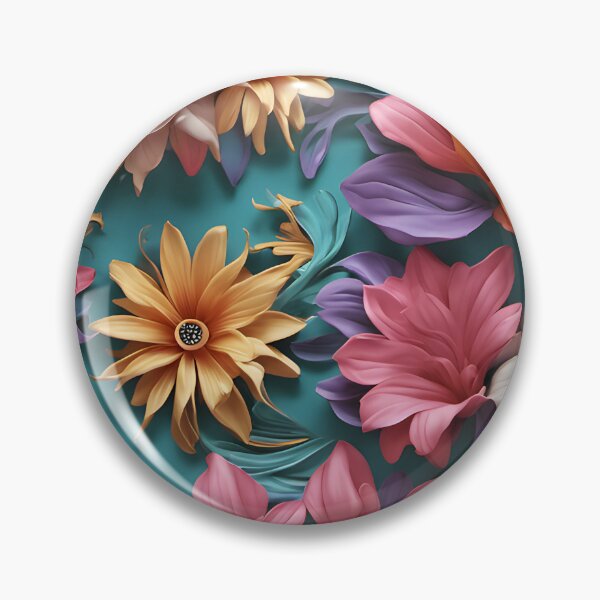 Item preview, Colorful retro flowers pattern designed and sold by DarkFablecation.