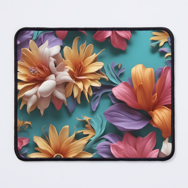 Item preview, Colorful retro flowers pattern designed and sold by DarkFablecation.