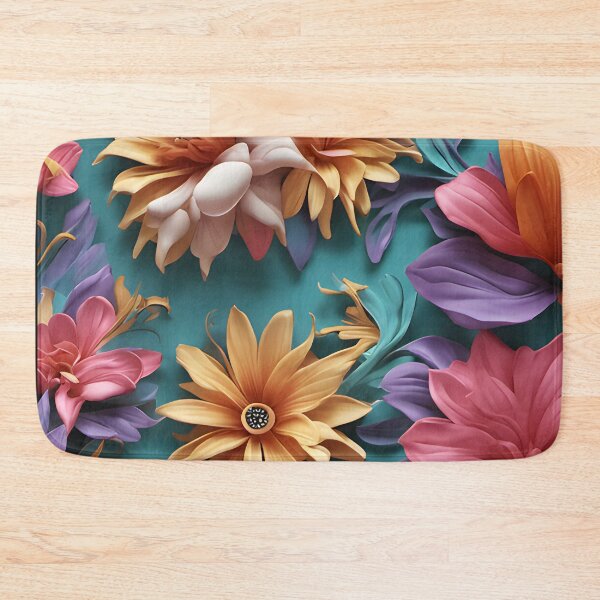 Item preview, Colorful retro flowers pattern designed and sold by DarkFablecation.