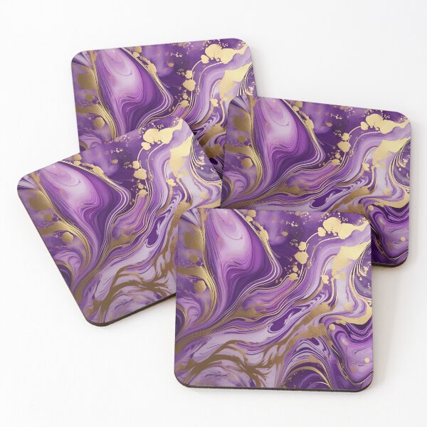 Item preview, Pink and Purple Marble with Gold Streaks #3 designed and sold by BirdsnStuff.