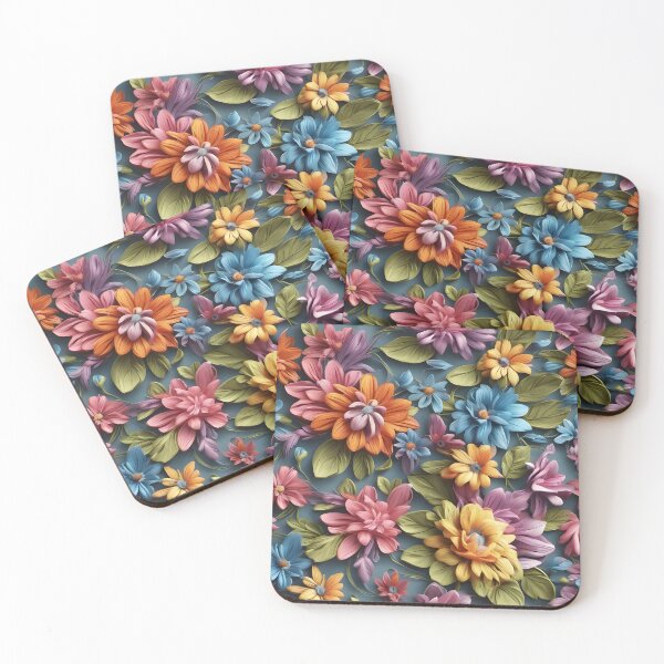 Item preview, Colorful retro flowers designed and sold by DarkFablecation.