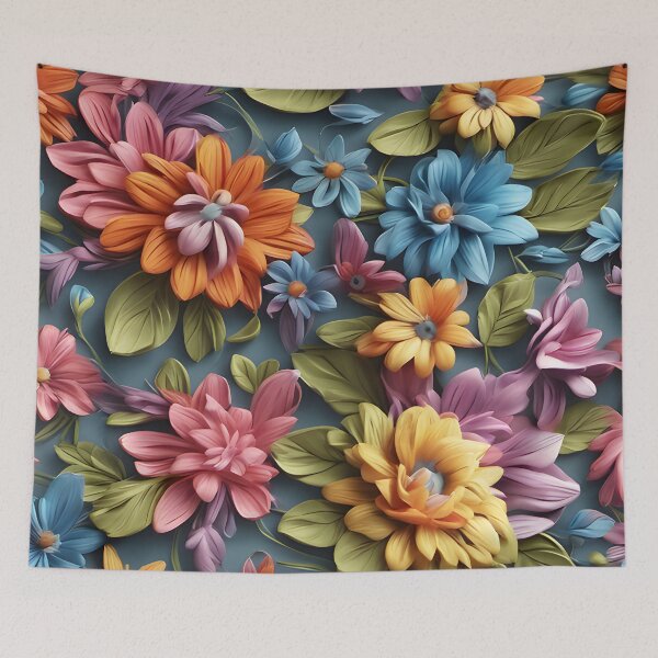 Item preview, Colorful retro flowers designed and sold by DarkFablecation.